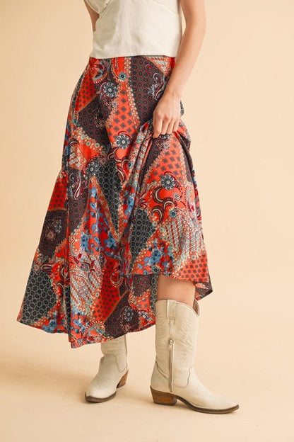 Aemi + Co Printed Maxi Skirt - Bitsy Gypsy Boutique