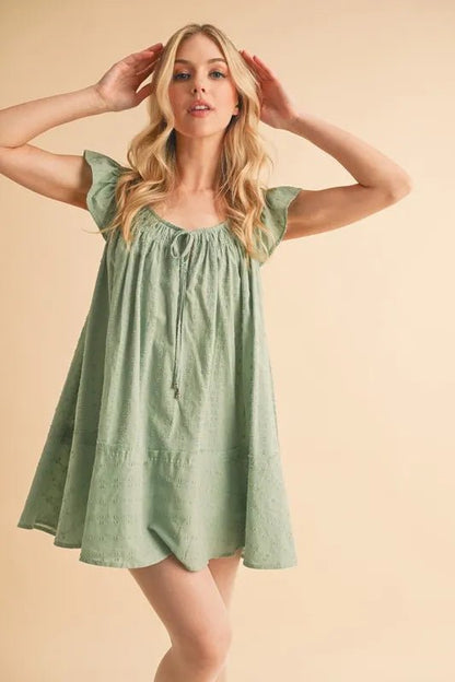 Aemi+Co Ruffled Cap Sleeve Cotton Tunic Mini Dress - Bitsy Gypsy Boutique