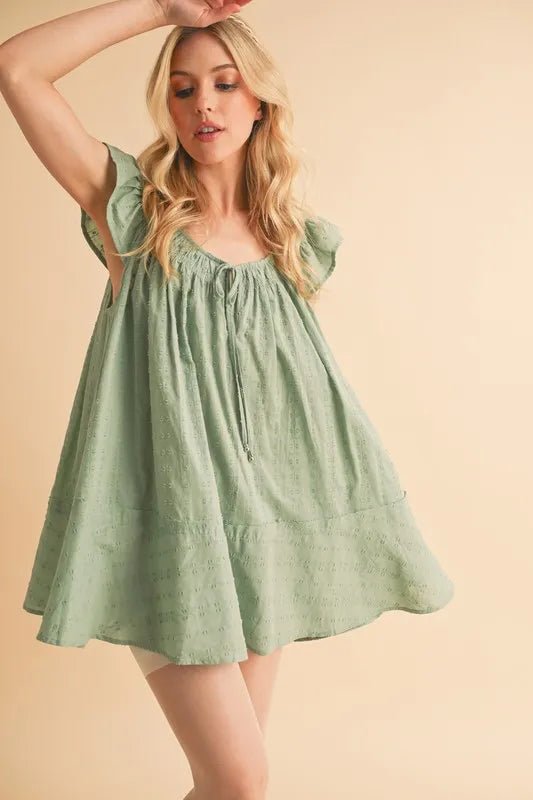 Aemi+Co Ruffled Cap Sleeve Cotton Tunic Mini Dress - Bitsy Gypsy Boutique