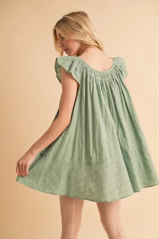Aemi+Co Ruffled Cap Sleeve Cotton Tunic Mini Dress - Bitsy Gypsy Boutique