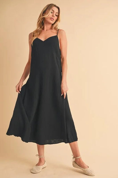 Aemi+Co Side Button Midi Cami Dress - Bitsy Gypsy Boutique