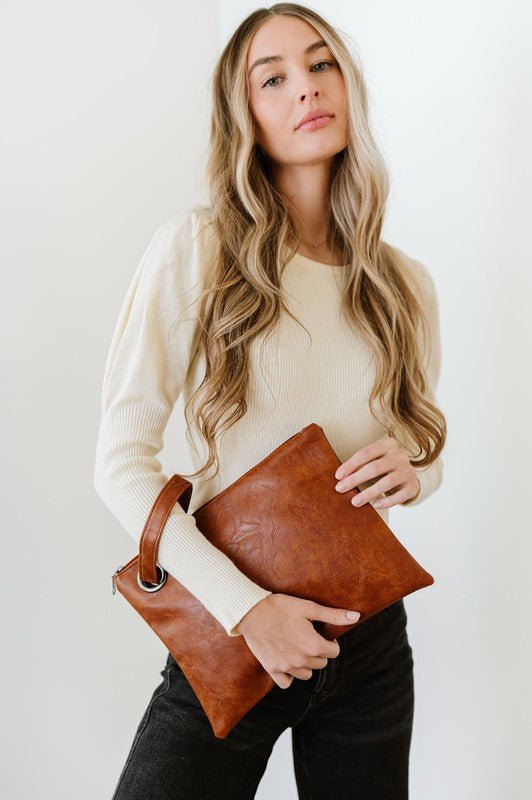 ALEXA OVERSIZED CLUTCH WITH WRISTLET - Bitsy Gypsy Boutique