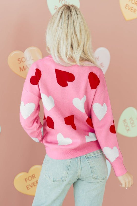 Aliyah Pattern Valentines Day Sweater - Bitsy Gypsy Boutique
