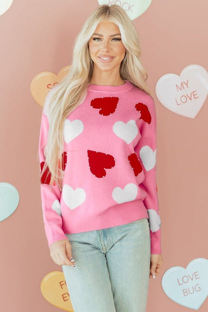 Aliyah Pattern Valentines Day Sweater - Bitsy Gypsy Boutique