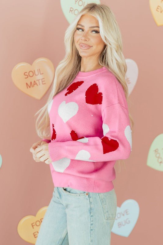 Aliyah Pattern Valentines Day Sweater - Bitsy Gypsy Boutique