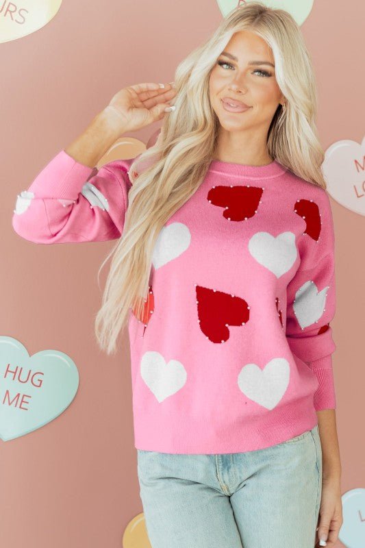 Aliyah Pattern Valentines Day Sweater - Bitsy Gypsy Boutique