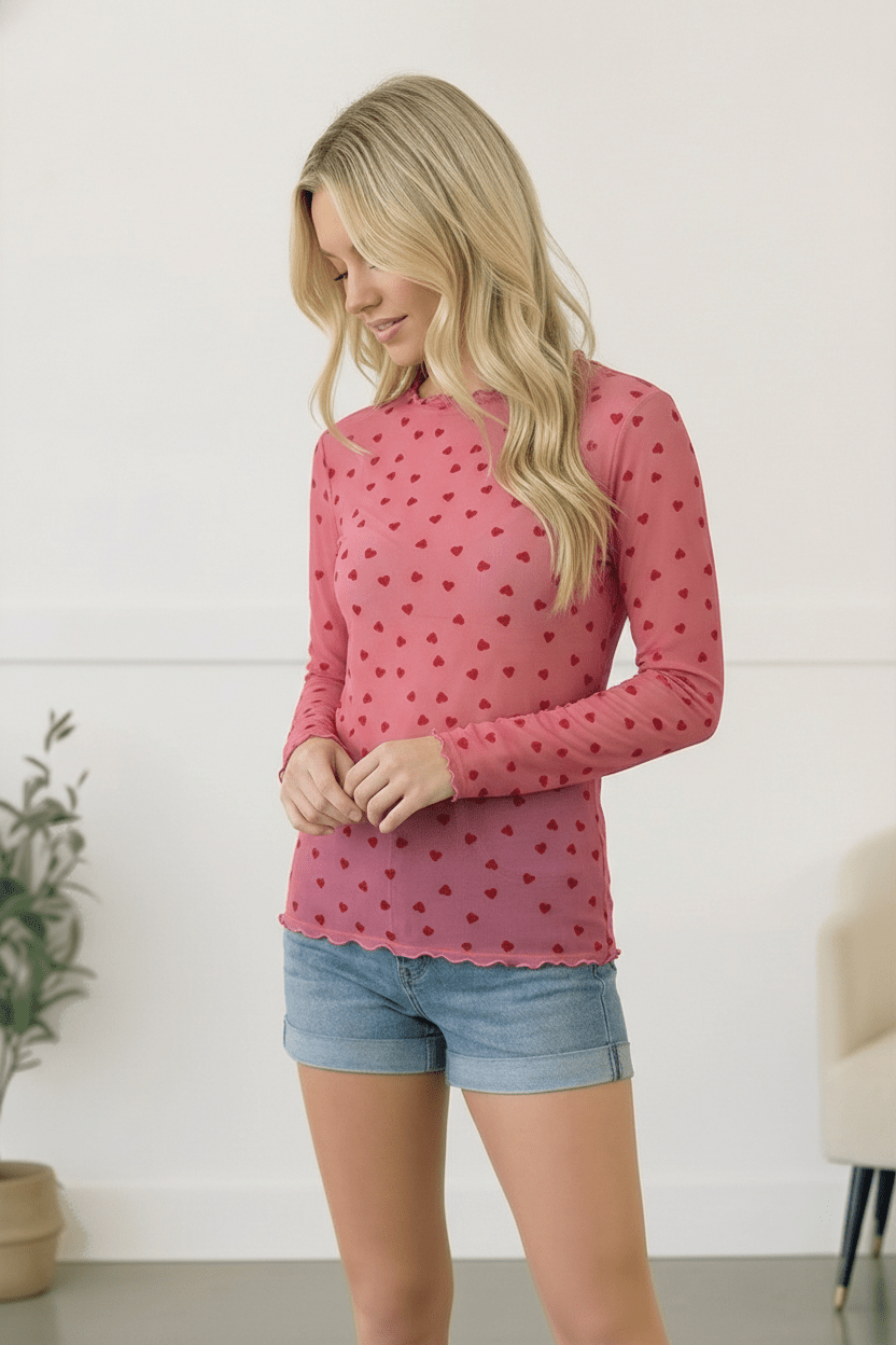 All Heart Mesh Top - Bitsy Gypsy Boutique