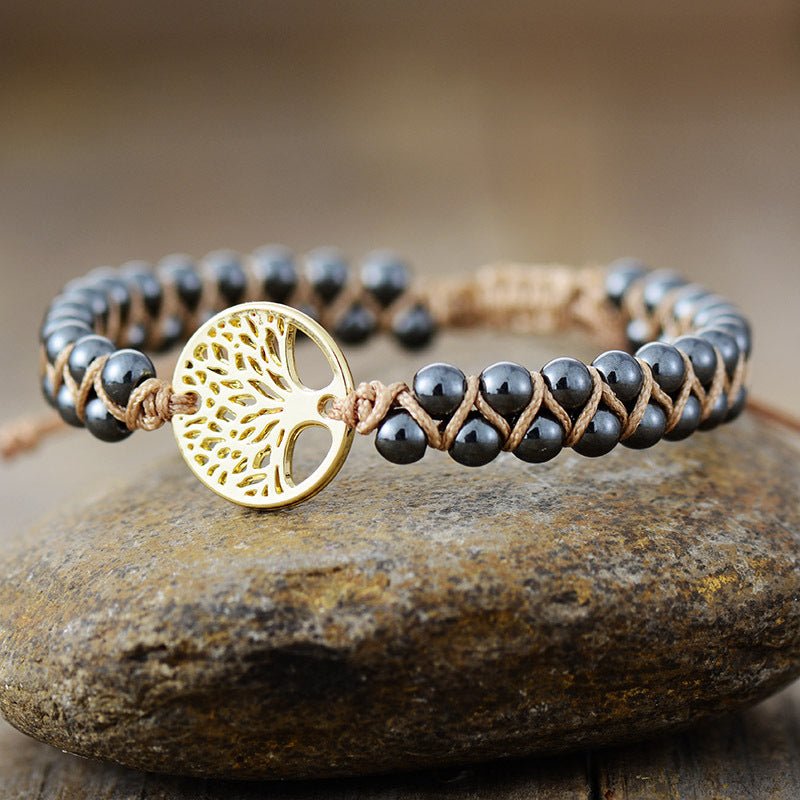 Alloy Natural Stone Braided Bracelet - Bitsy Gypsy Boutique