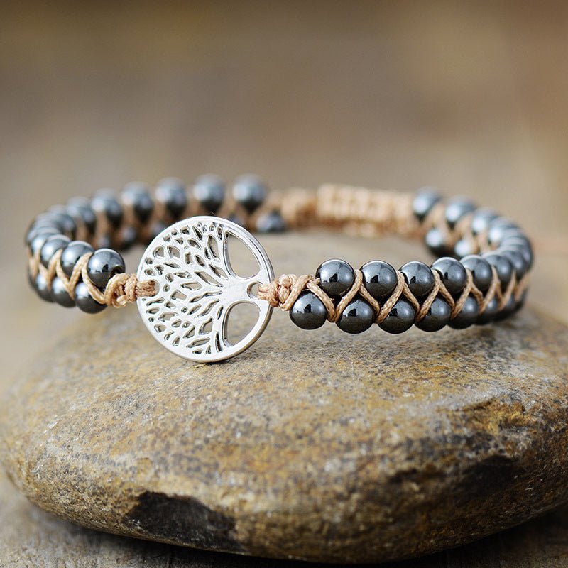 Alloy Natural Stone Braided Bracelet - Bitsy Gypsy Boutique