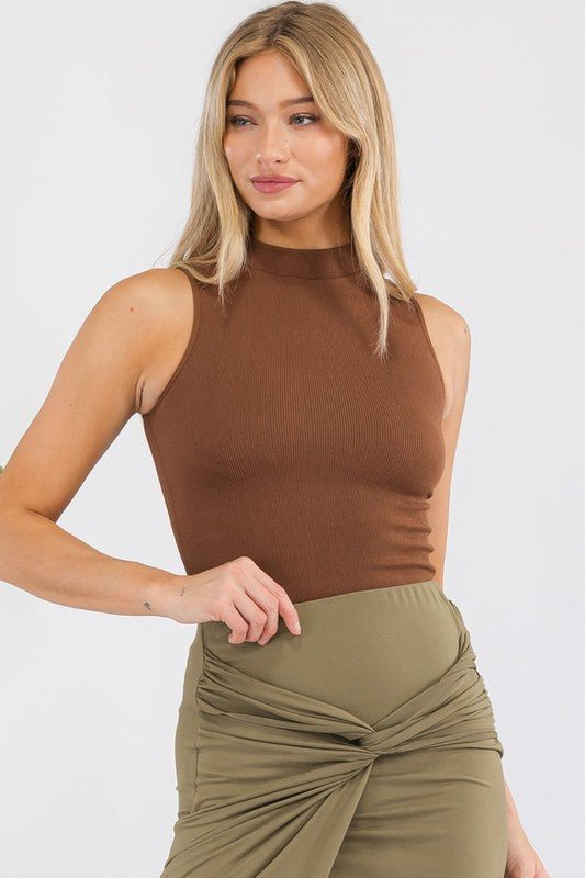 Always Classy Ribbed Mock Neck Tank - Bitsy Gypsy Boutique