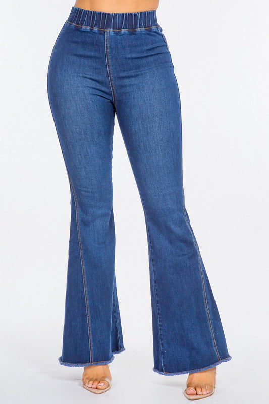 American Bazi High Waist Curvy Flare Jeans - Bitsy Gypsy Boutique