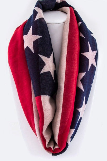 American Flag Fashion Infinity Scarf - Bitsy Gypsy Boutique