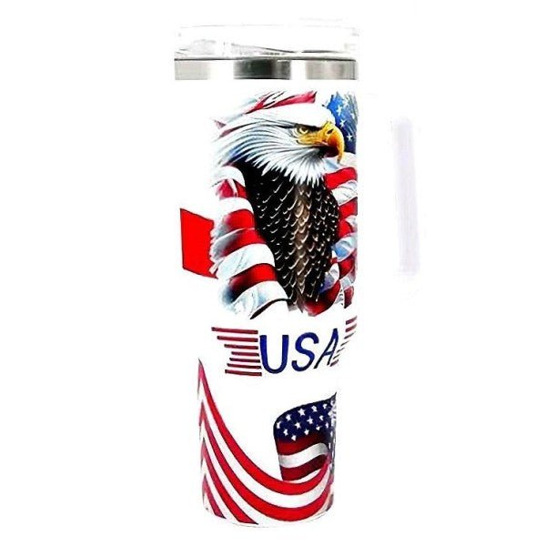 American USA SS Insulated Tumbler Handle Straw - Bitsy Gypsy Boutique