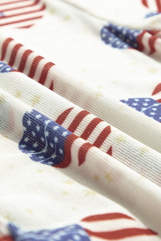 Americana Glitter Mesh Long Sleeve Bodysuit - Bitsy Gypsy Boutique