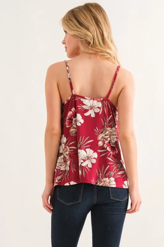 And The Why Floral Printed Casual Tank Top - Bitsy Gypsy Boutique