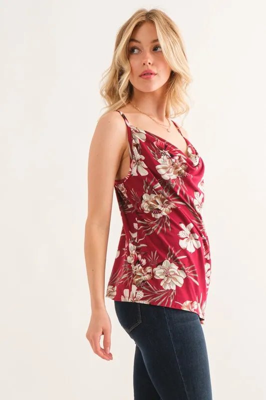 And The Why Floral Printed Casual Tank Top - Bitsy Gypsy Boutique
