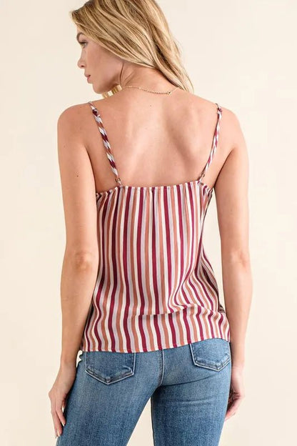 And The Why Stripe Print with Lace Cami - Bitsy Gypsy Boutique
