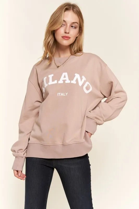 And The Why Washed Milano Pullover Sweatshirt - Bitsy Gypsy Boutique