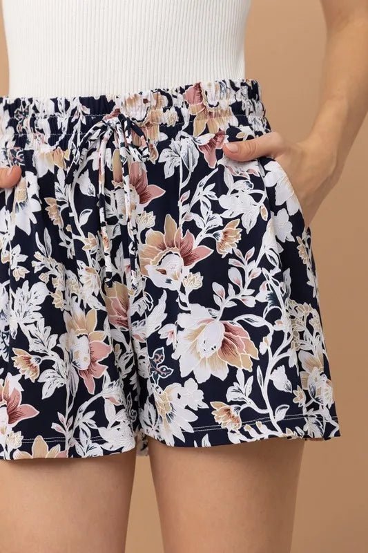 And The Why Wrinkle - free Stretchy Cooling Fabric Shorts - Bitsy Gypsy Boutique