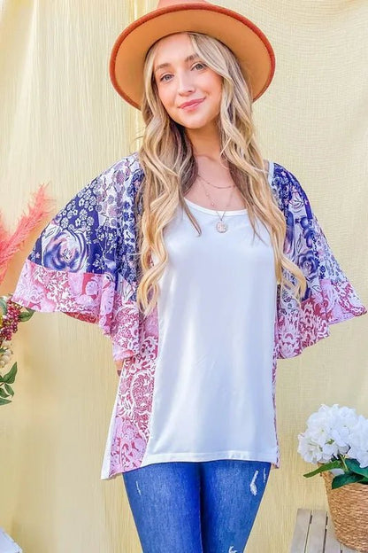 And The WhyFloral Print Bell Sleeve Top - Bitsy Gypsy Boutique