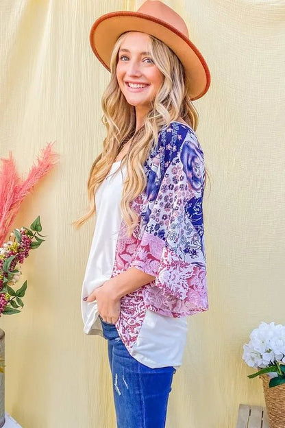 And The WhyFloral Print Bell Sleeve Top - Bitsy Gypsy Boutique