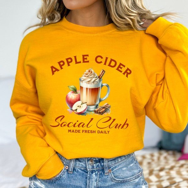 Apple Cider Social Club women's fall sweatshirt - Bitsy Gypsy Boutique