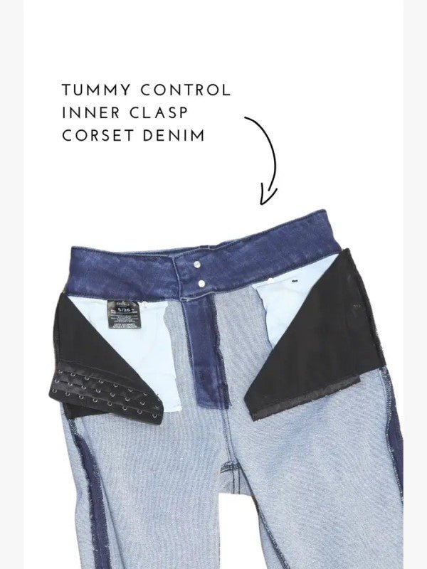 Artemis Vintage - ECO FRIENDLY CORSET CROP FLARE JEANS - Bitsy Gypsy Boutique
