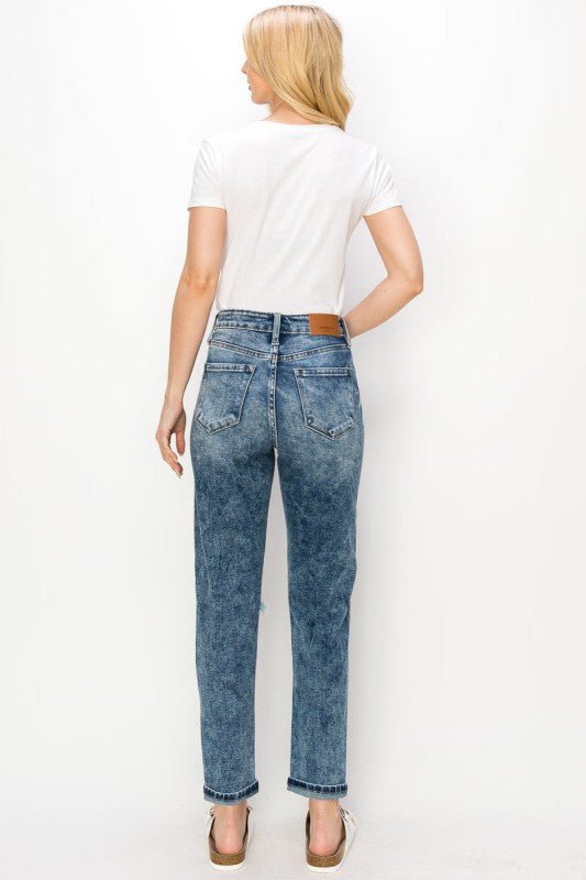 Artemis Vintage HIGH RISE STRETCH DISTRESSED MOM JEANS - Bitsy Gypsy Boutique
