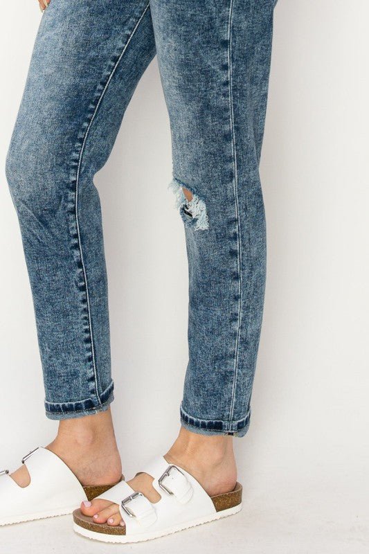 Artemis Vintage HIGH RISE STRETCH DISTRESSED MOM JEANS - Bitsy Gypsy Boutique