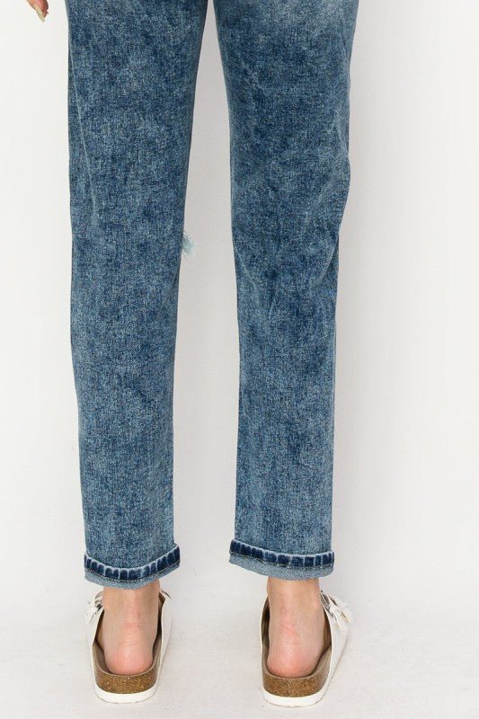 Artemis Vintage HIGH RISE STRETCH DISTRESSED MOM JEANS - Bitsy Gypsy Boutique