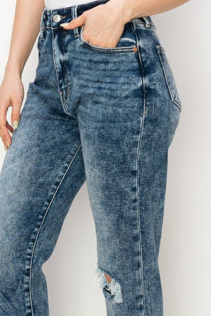 Artemis Vintage HIGH RISE STRETCH DISTRESSED MOM JEANS - Bitsy Gypsy Boutique
