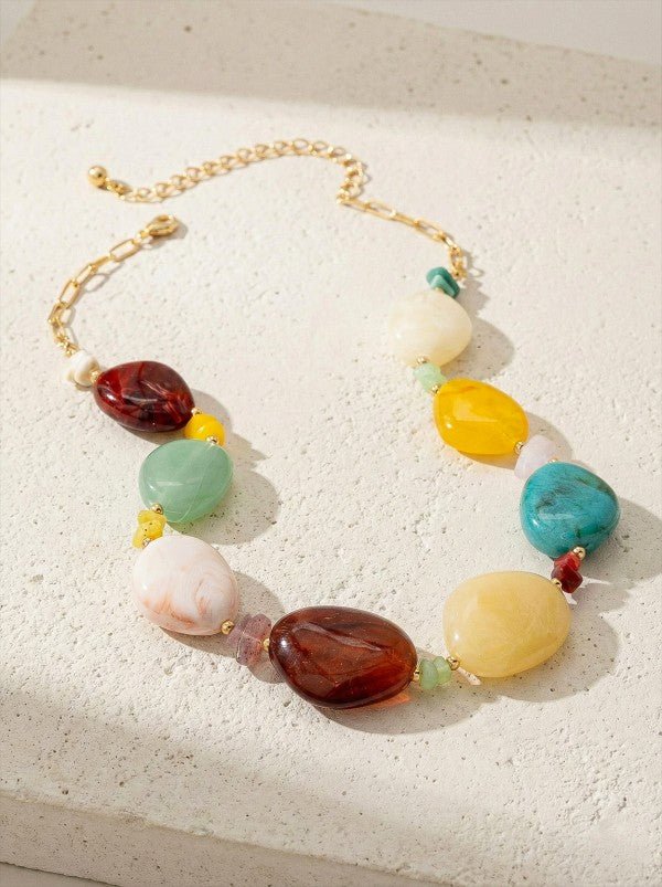 Artisan - Crafted Resin Stone Statement Necklace - Bitsy Gypsy Boutique