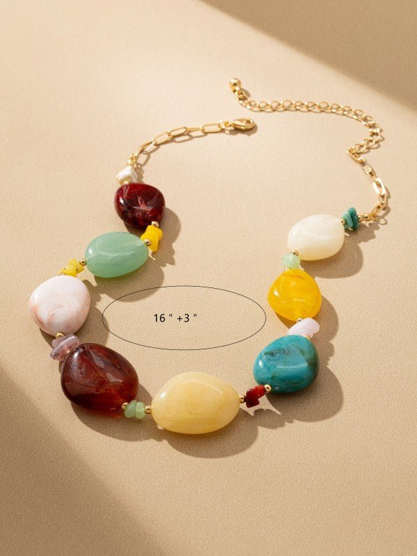 Artisan - Crafted Resin Stone Statement Necklace - Bitsy Gypsy Boutique