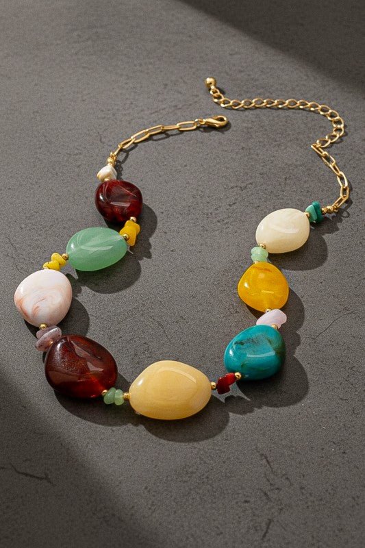 Artisan - Crafted Resin Stone Statement Necklace - Bitsy Gypsy Boutique