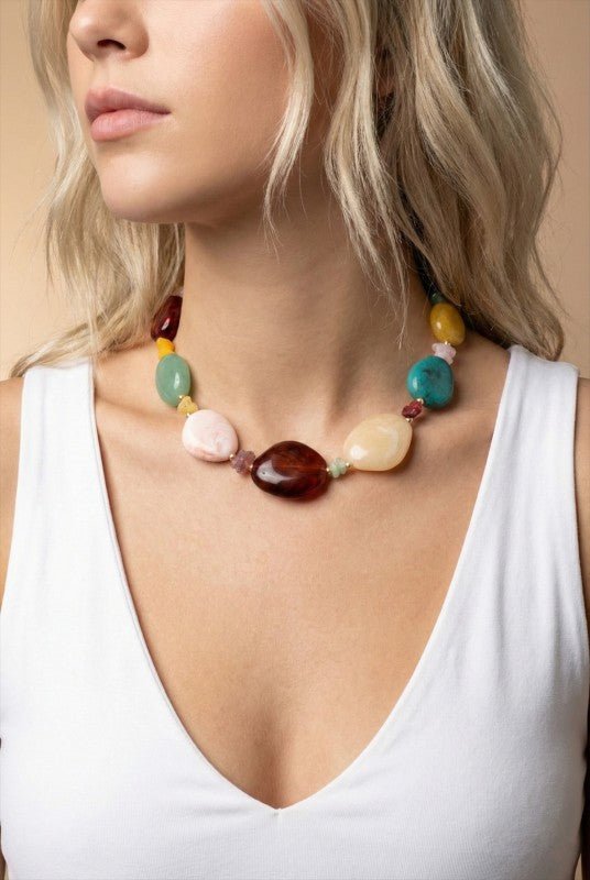 Artisan - Crafted Resin Stone Statement Necklace - Bitsy Gypsy Boutique