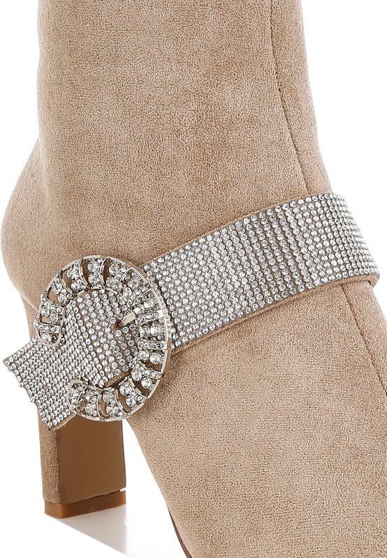 Asagao Diamante & Rhinestones Strap Boots - Bitsy Gypsy Boutique