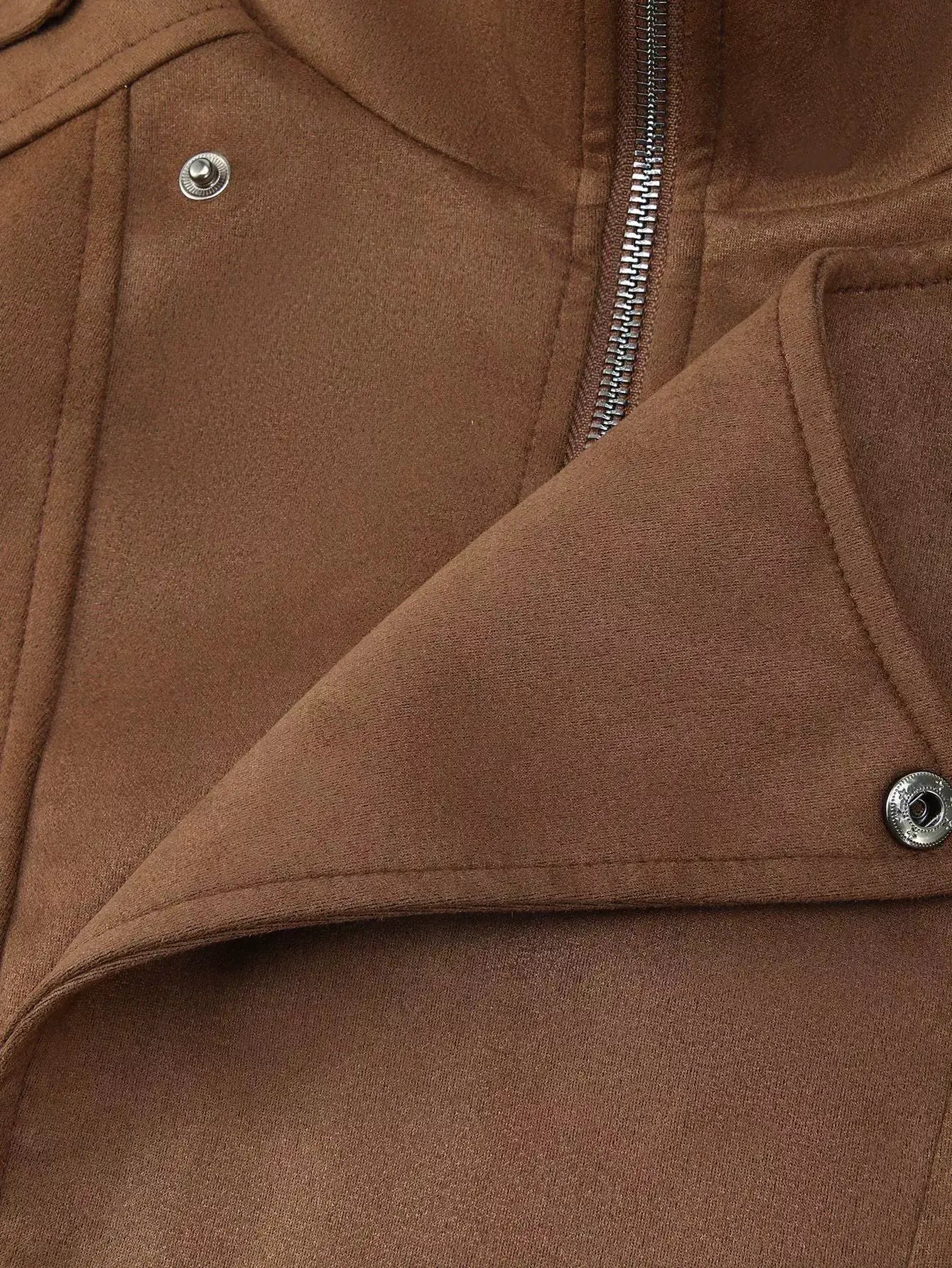 Asymmetrical Zipper Moto Jacket with Belt Detail by Trendsi