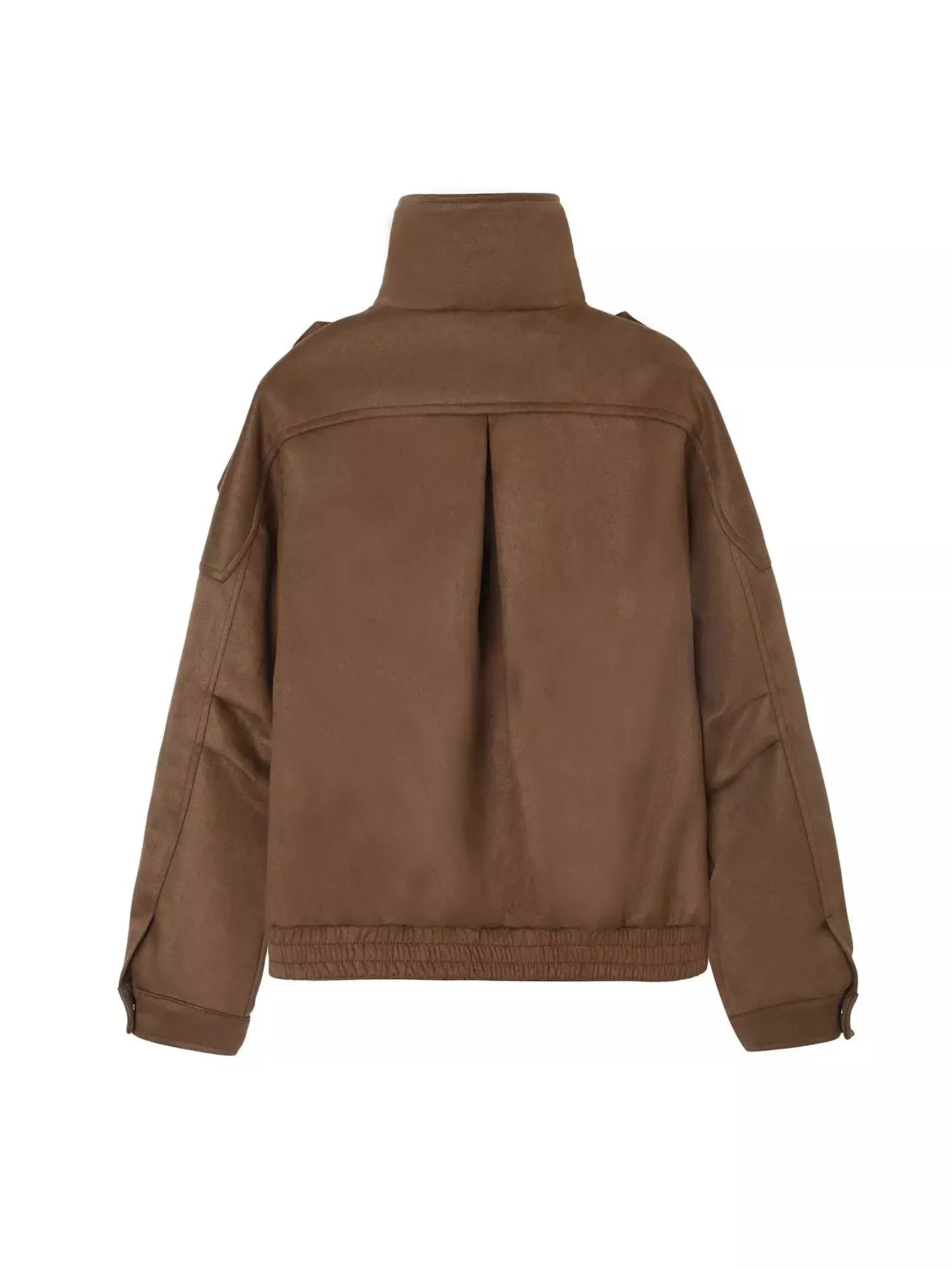 Asymmetrical Zipper Moto Jacket with Belt Detail by Trendsi
