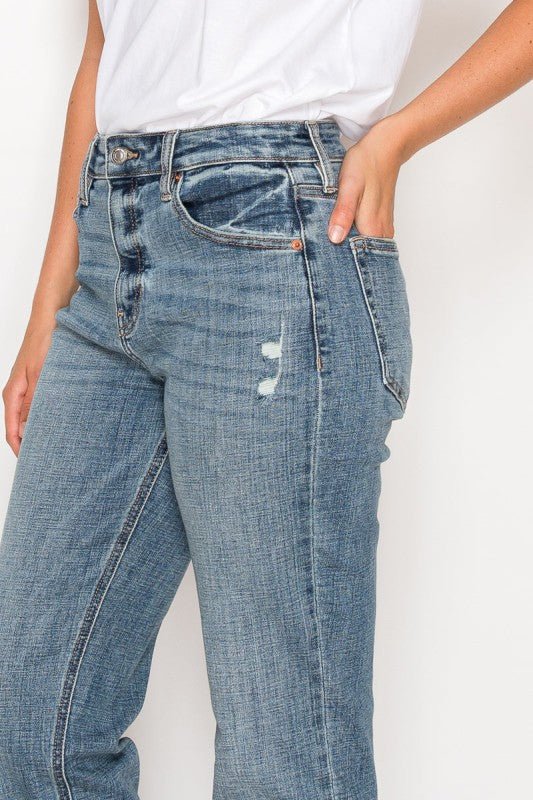 AT2102BFM - MID RISE MODERN BOYFRIEND JEANS - Bitsy Gypsy Boutique