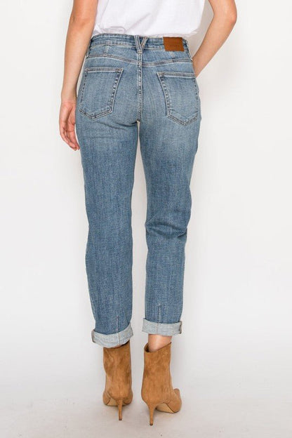 AT2102BFM - MID RISE MODERN BOYFRIEND JEANS - Bitsy Gypsy Boutique