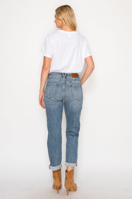AT2102BFM - MID RISE MODERN BOYFRIEND JEANS - Bitsy Gypsy Boutique