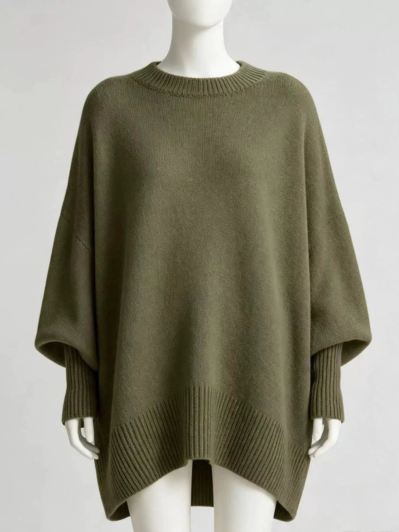 Oversized Batwing Sleeve Sweater by Trendsi