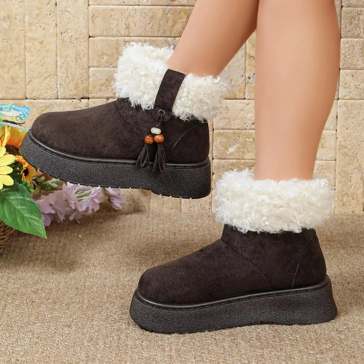 Round Toe Platform Boots by Trendsi