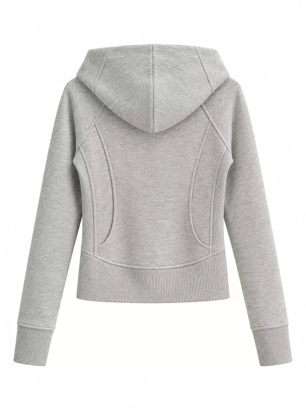 Slim-Fit Full-Zip Hoodie by Trendsi