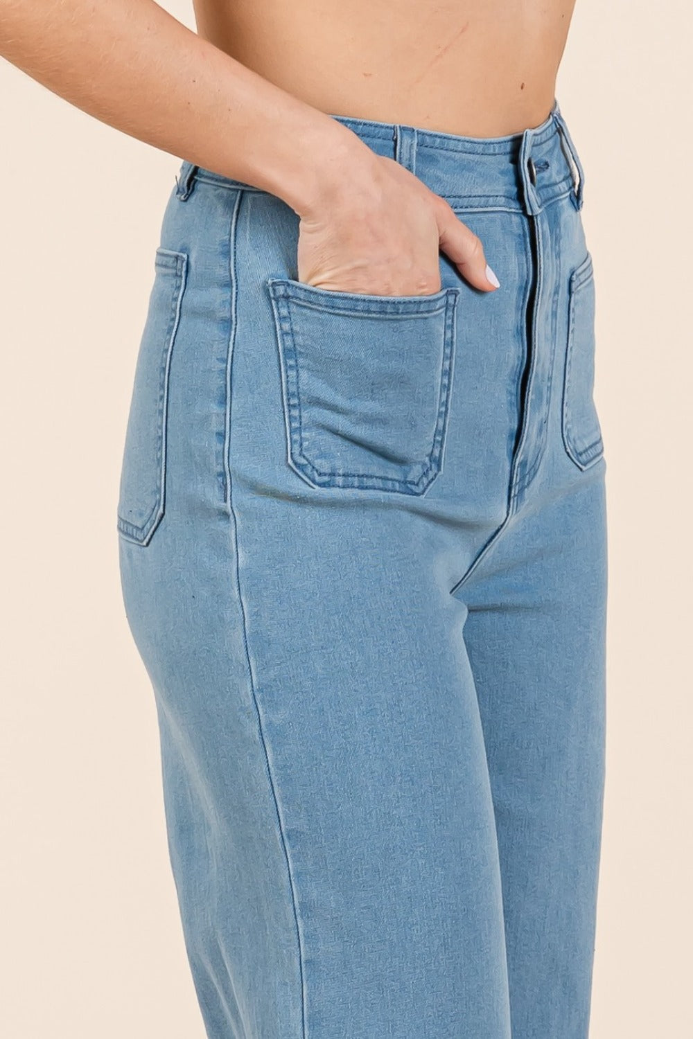 Mittoshop High Waist Wide Leg Jeans