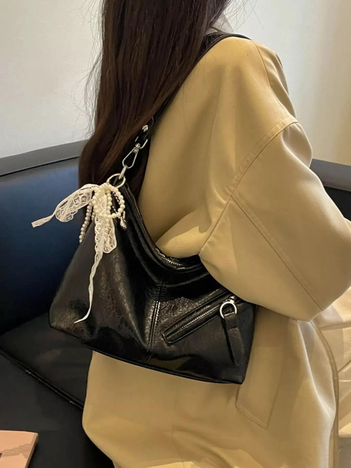 PU Leather Shoulder Bag by Trendsi