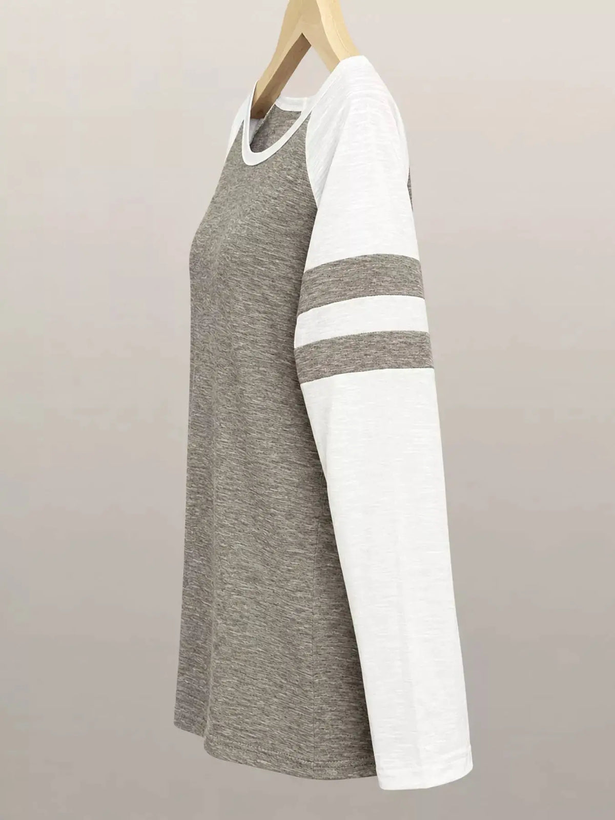 Full Size Color-Block Raglan Sleeve Striped T-Shirt Plus Size by Trendsi