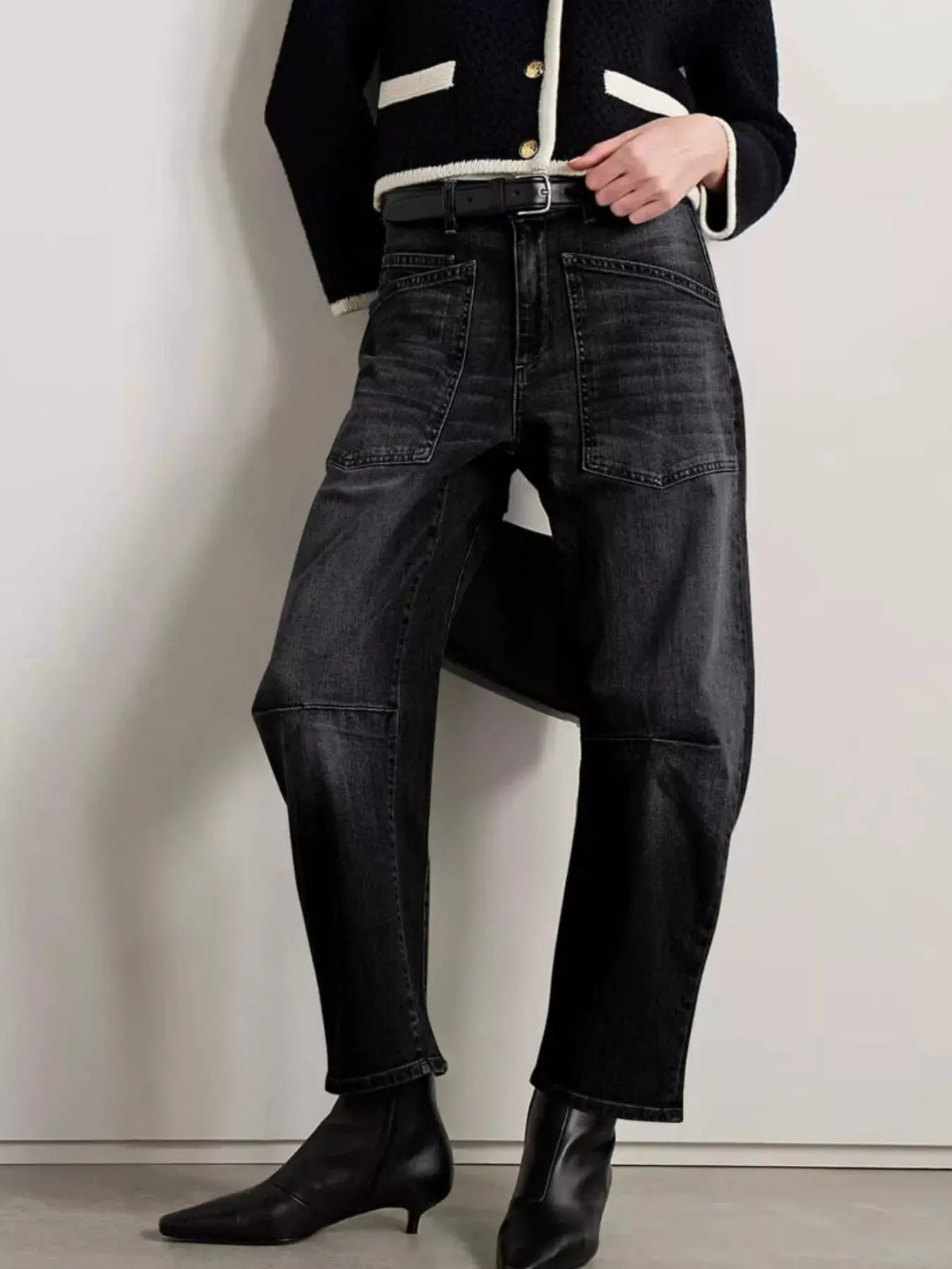 Wide-Leg Jeans with Patch Pockets by Trendsi