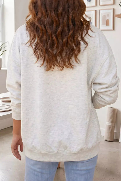Camo Print PRAY Letter Open Front Tunic Sweatshirt by Trendsi