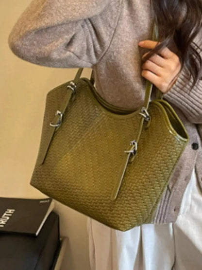 Woven Texture Tote Bag by Trendsi